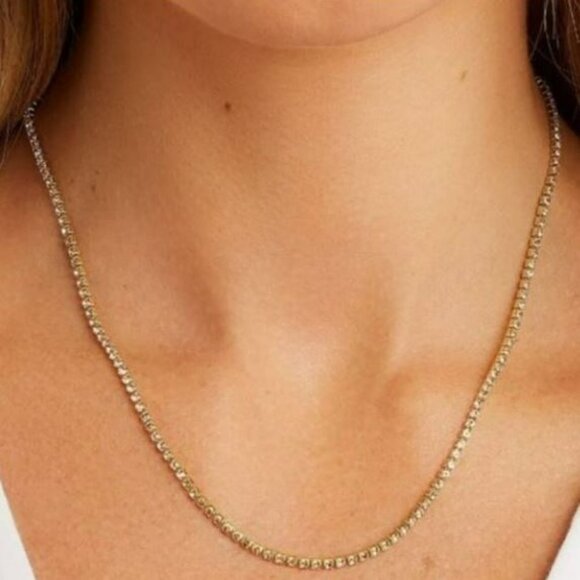 CLEARANCE Gorjana Blush Pink Crystal Lexi Gold Necklace - Picture 3 of 7